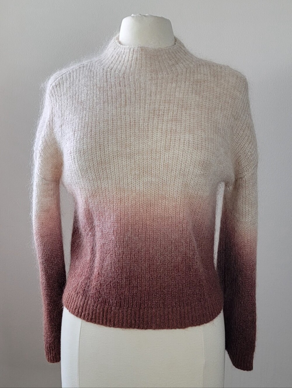 C&S Cloth & Stone Mohair Wool Blend Mock Neck Dip Dye Sweater Size Medium NWOT